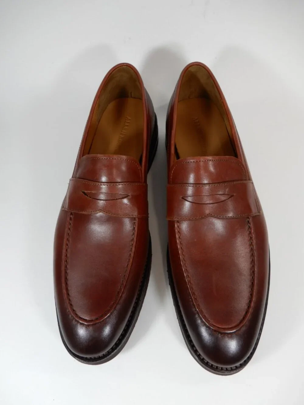 ALLEN EDMONDS Damon Penny Loafers Shoes Men's Size 10 D Chili Brown Leather NEW